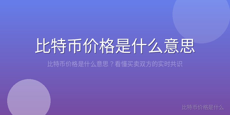 比特币价格是什么意思